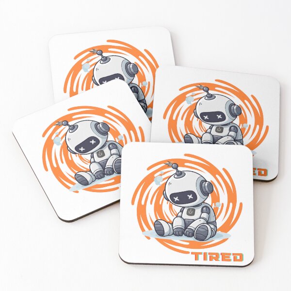 Item preview, Exhausted Robot – Low Battery Vibes designed and sold by CraftDigitPrint.