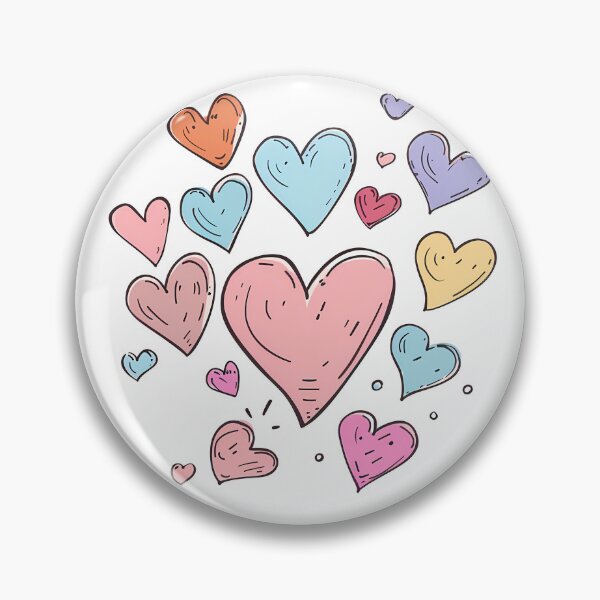Item preview, Pastel Rainbow Doodle Hearts Saint Valentine's Day - Cute Scattered Love Pattern Art Print designed and sold by DesignArtist.ia.