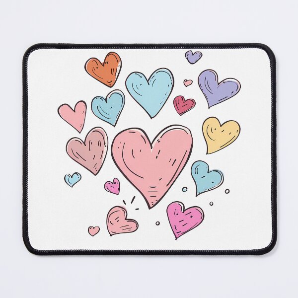 Item preview, Pastel Rainbow Doodle Hearts Saint Valentine's Day - Cute Scattered Love Pattern Art Print designed and sold by DesignArtist.ia.
