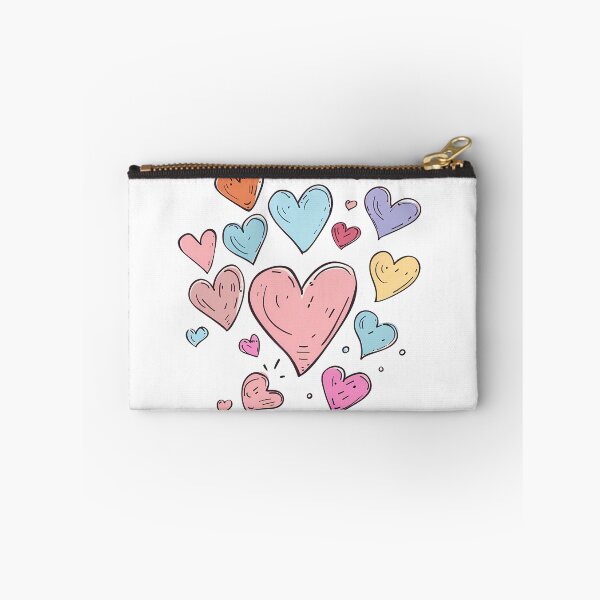 Item preview, Pastel Rainbow Doodle Hearts Saint Valentine's Day - Cute Scattered Love Pattern Art Print designed and sold by DesignArtist.ia.