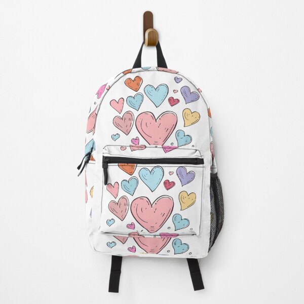 Item preview, Pastel Rainbow Doodle Hearts Saint Valentine's Day - Cute Scattered Love Pattern Art Print designed and sold by DesignArtist.ia.
