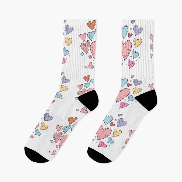 Item preview, Pastel Rainbow Doodle Hearts Saint Valentine's Day - Cute Scattered Love Pattern Art Print designed and sold by DesignArtist.ia.