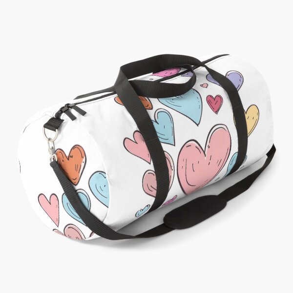 Item preview, Pastel Rainbow Doodle Hearts Saint Valentine's Day - Cute Scattered Love Pattern Art Print designed and sold by DesignArtist.ia.