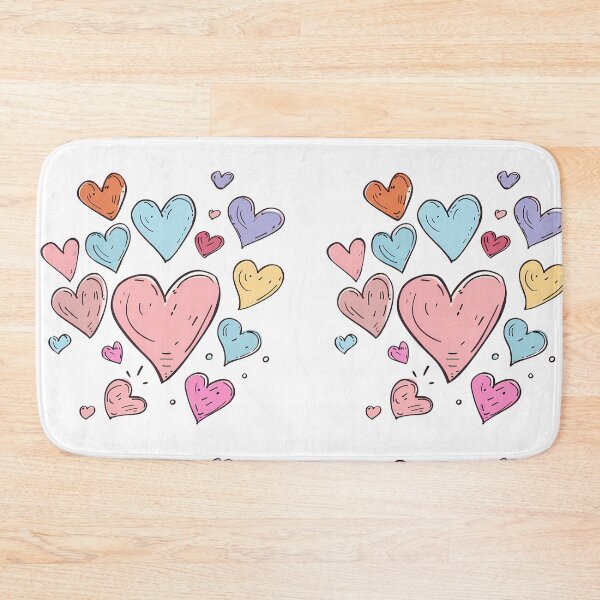 Item preview, Pastel Rainbow Doodle Hearts Saint Valentine's Day - Cute Scattered Love Pattern Art Print designed and sold by DesignArtist.ia.