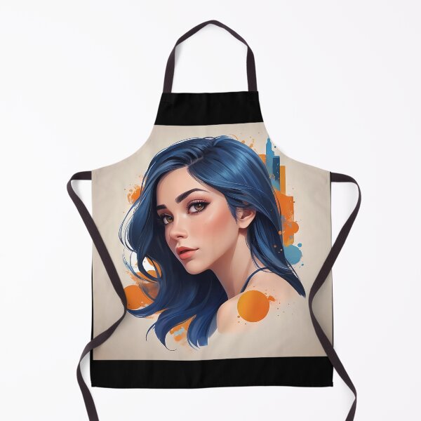 Item preview, Blue-Haired Muse: Artistic Portrait with Urban Vibes designed and sold by Dreamy Armine Art.