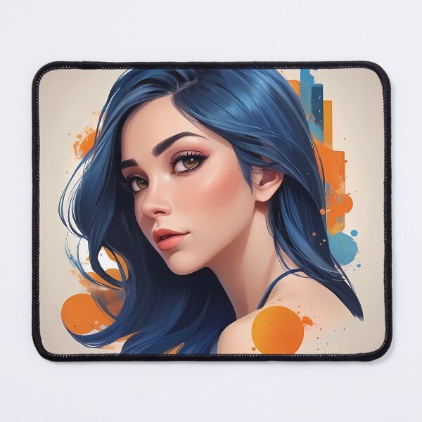 Item preview, Blue-Haired Muse: Artistic Portrait with Urban Vibes designed and sold by Dreamy Armine Art.