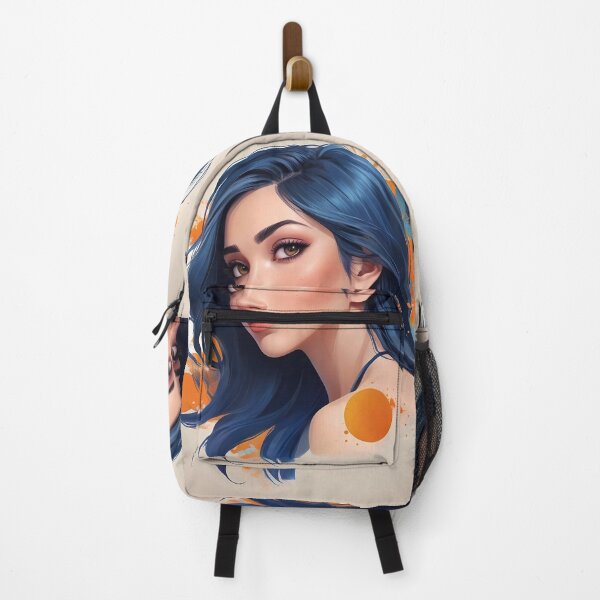 Item preview, Blue-Haired Muse: Artistic Portrait with Urban Vibes designed and sold by Dreamy Armine Art.