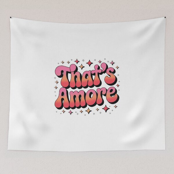Item preview, That's Amore - Groovy Retro Italian Song Quote designed and sold by ItaloVibes.