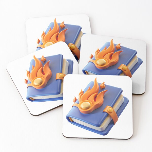 Item preview, Burning blue book with orange flames and ribbon bookmark designed and sold by Creative88Art.