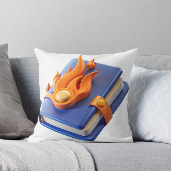 Item preview, Burning blue book with orange flames and ribbon bookmark designed and sold by Creative88Art.