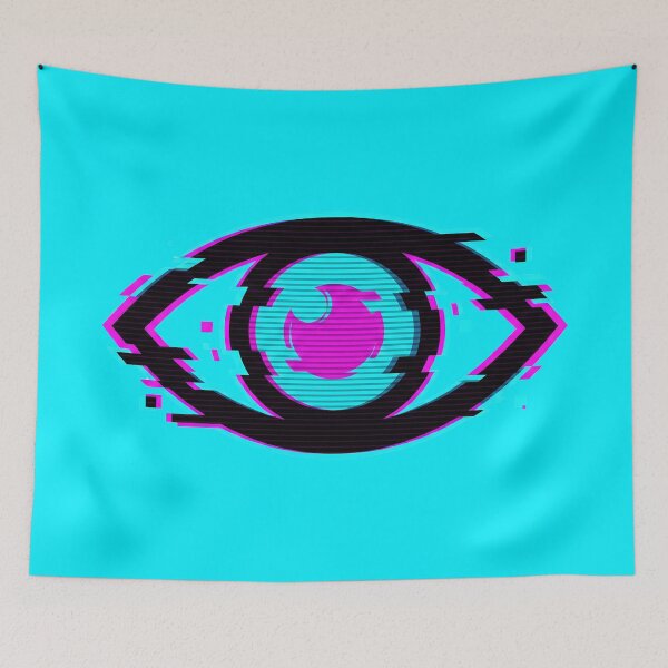 Item preview, Cyberpunk Glitch Eye Neon Surveillance 2026 designed and sold by MarCinu Art.