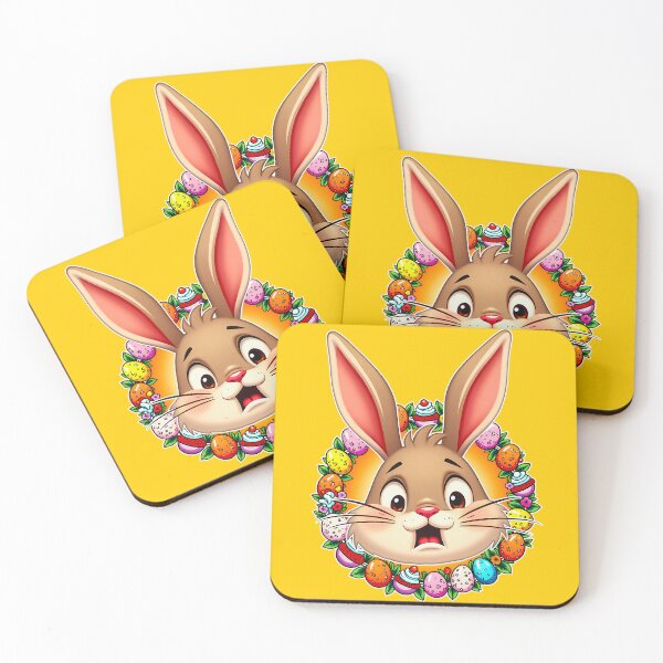 Item preview, Smiling Easter Bunny – Floral Frame designed and sold by Topoartispp.