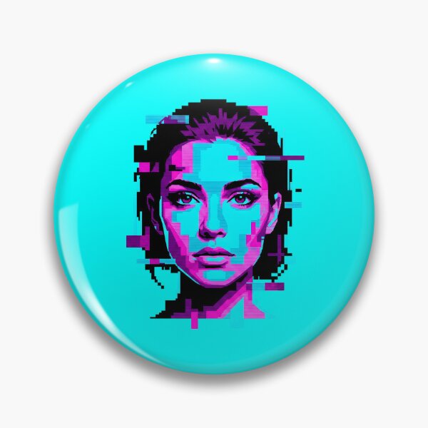 Item preview, Cyberpunk Glitch Woman Portrait Synthwave 2026 designed and sold by MarCinu Art.