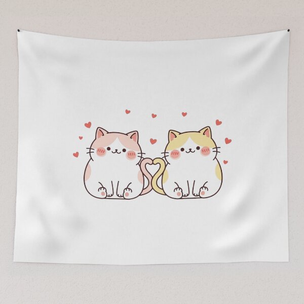 Item preview, Cute Valentine Cat Couple – Kawaii Love Design designed and sold by soletstudio.