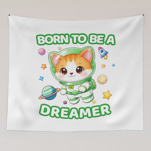 Item preview, Born to be a dreamer - astronaut cat N designed and sold by made4K.