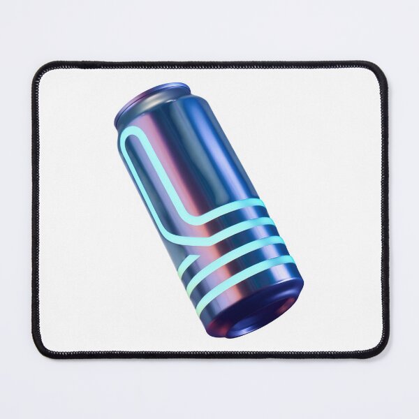 Item preview, Shining blue soda can with glowing neon lines designed and sold by Creative88Art.