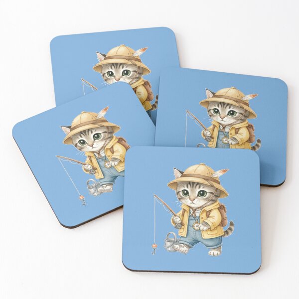 Item preview, Fishing Kitten with Missing Shoe designed and sold by amusefullife.