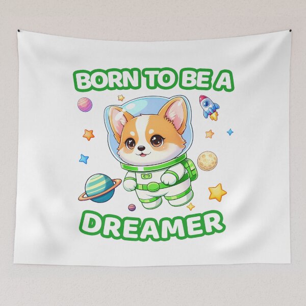 Item preview, Born to be a dreamer - astronaut dog N designed and sold by made4K.