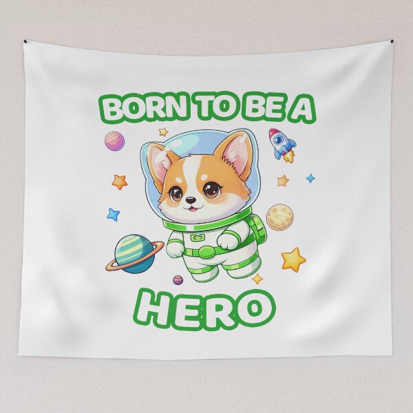 Item preview, Born to be a hero - astronaut dog N designed and sold by made4K.