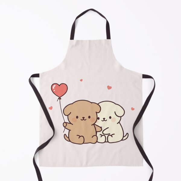 Item preview, Cute Valentines Dogs – Kawaii Puppy Couple with Heart Balloon designed and sold by soletstudio.