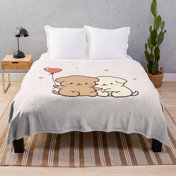 Item preview, Cute Valentines Dogs – Kawaii Puppy Couple with Heart Balloon designed and sold by soletstudio.