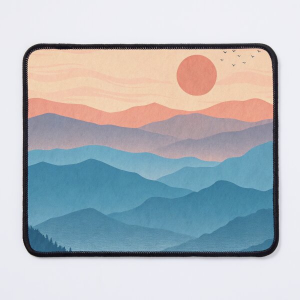 Item preview, Minimalist Line-Art Mountain Set - Vibrant Sunset Edition. designed and sold by LuxeBuzz.