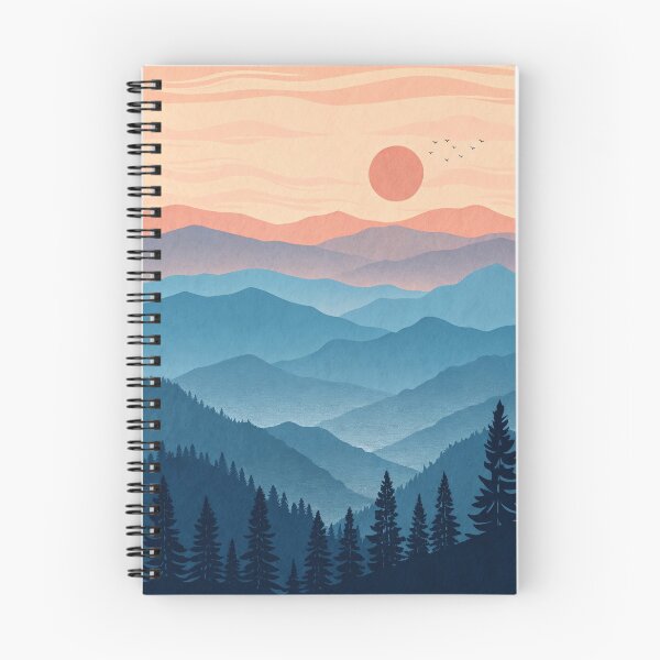Item preview, Minimalist Line-Art Mountain Set - Vibrant Sunset Edition. designed and sold by LuxeBuzz.