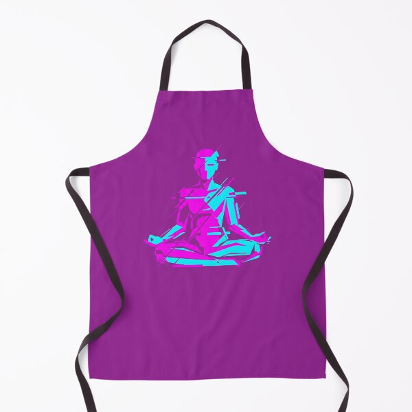 Item preview, Glitch Art Meditation Cyberpunk Neon Lotus Pose 2026 designed and sold by MarCinu Art.