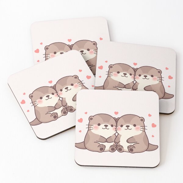 Item preview, Cute Otter Couple in Love – Kawaii Valentine’s Day Design designed and sold by soletstudio.