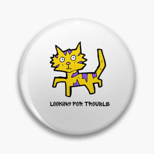 Item preview, Funny Looking For Trouble Chaos Yellow Cat designed and sold by ChathuStrokes.