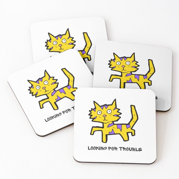 Item preview, Funny Looking For Trouble Chaos Yellow Cat designed and sold by ChathuStrokes.