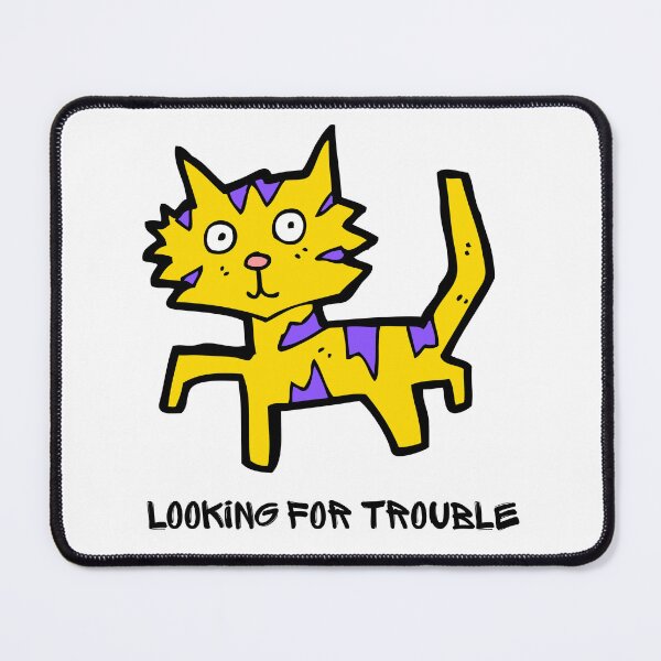 Item preview, Funny Looking For Trouble Chaos Yellow Cat designed and sold by ChathuStrokes.