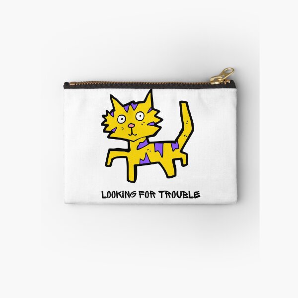 Item preview, Funny Looking For Trouble Chaos Yellow Cat designed and sold by ChathuStrokes.