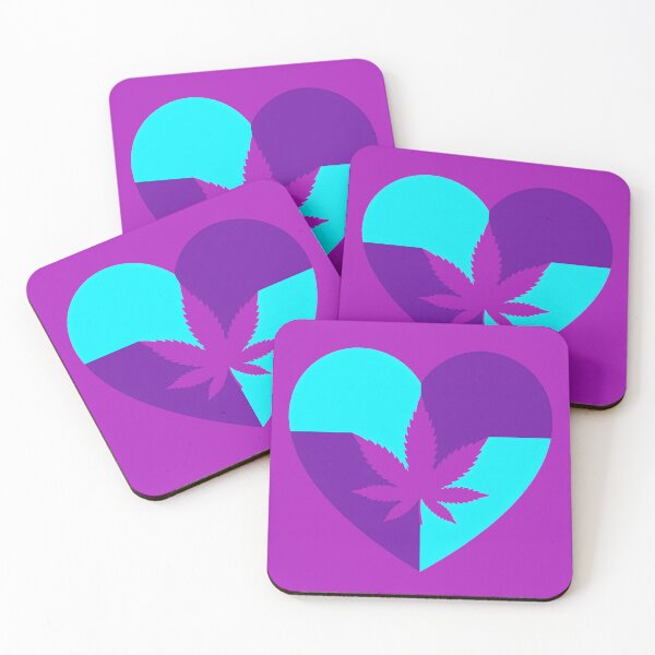 Item preview, Vaporwave Cannabis Geometric Heart Leaf Aesthetic designed and sold by MarCinu Art.