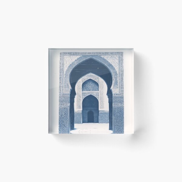 Aperçu de l'œuvre Arches complexes d'une mosquée bleue persane créée et vendue par Elentiya-art.