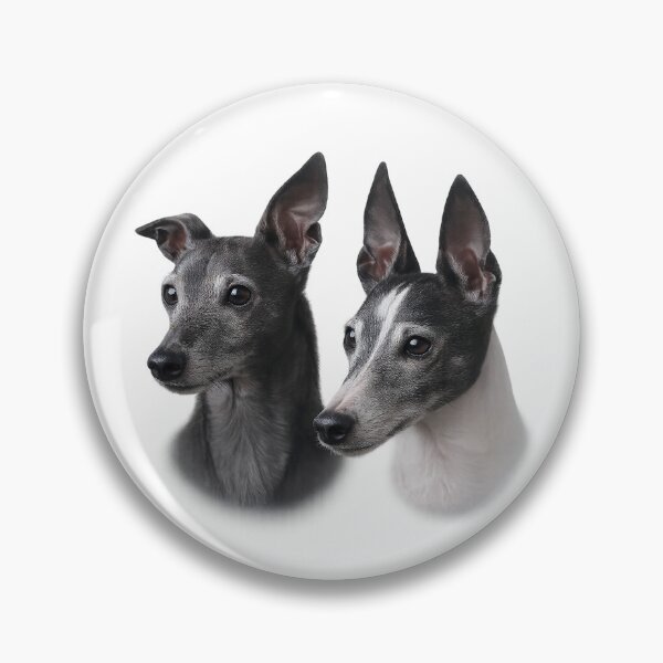 Item preview, Two black & white whippet heads designed and sold by McSilkens.