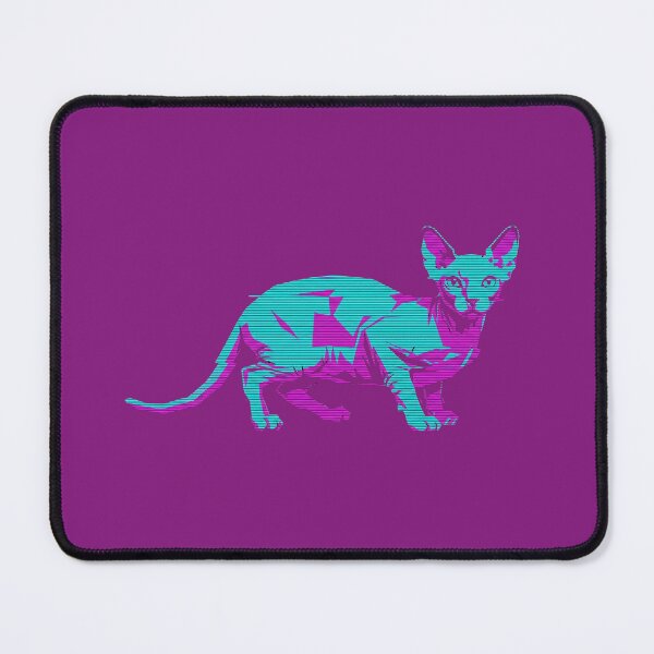 Item preview, Vaporwave Sphynx Cat Glitch Neon Aesthetic designed and sold by MarCinu Art.