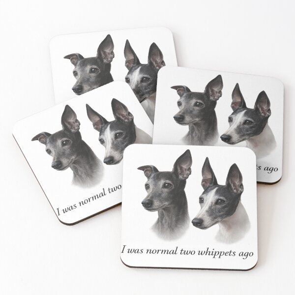 Item preview, Two black & white whippets designed and sold by McSilkens.