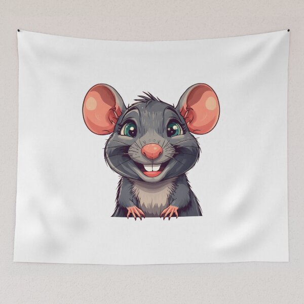 Item preview, Cute Blue Rat Cartoon Sticker designed and sold by Teewave-Ashish.