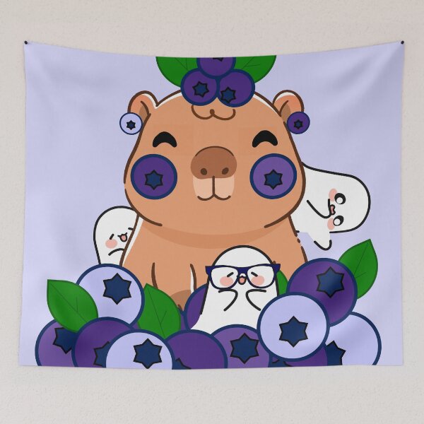 Item preview, Kawaii Blueberry Capybara and Little Spirits designed and sold by Kanniax.
