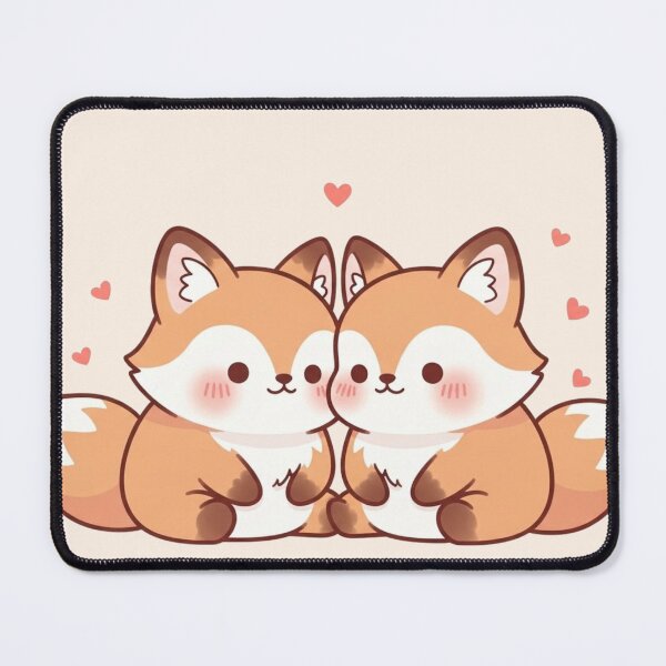 Item preview, Kissing Fox Couple – Cute Kawaii Valentine’s Day Illustration designed and sold by soletstudio.