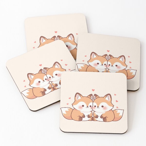 Item preview, Kissing Fox Couple – Cute Kawaii Valentine’s Day Illustration designed and sold by soletstudio.