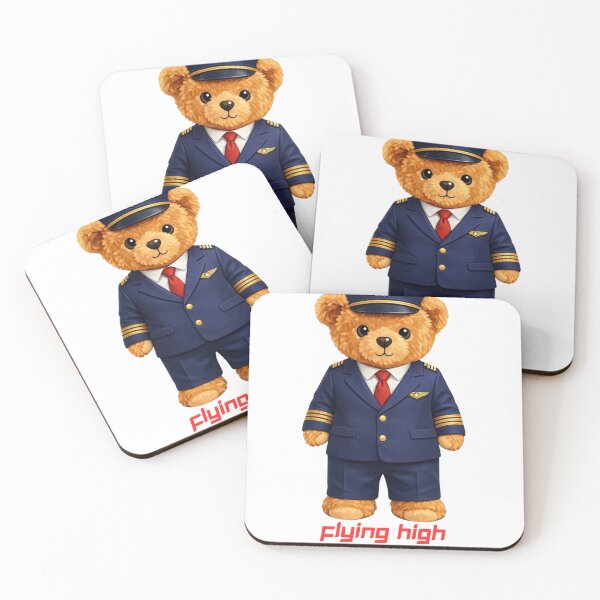 Item preview, Cute Airline Pilot Teddy Bear Captain in Uniform - Aviation Gift designed and sold by CuteBear87.