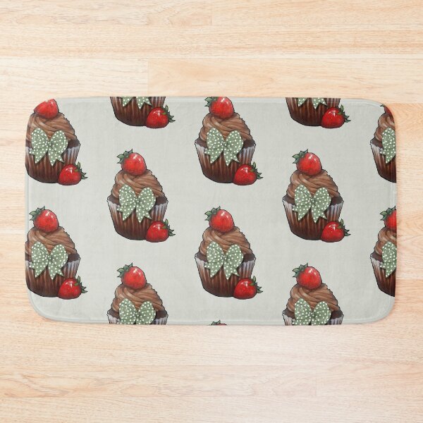 Item preview, Chocolate CUPCAKE and Strawberries, Polka Dot Bow designed and sold by JoyfulWhimsy.