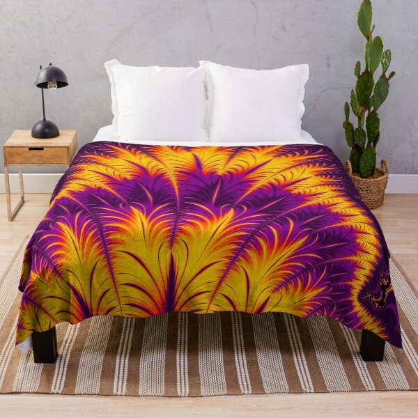 Item preview, Peacock Feathers Purple and Orange Fractal Abstract Artwork designed and sold by Memes N Lore .