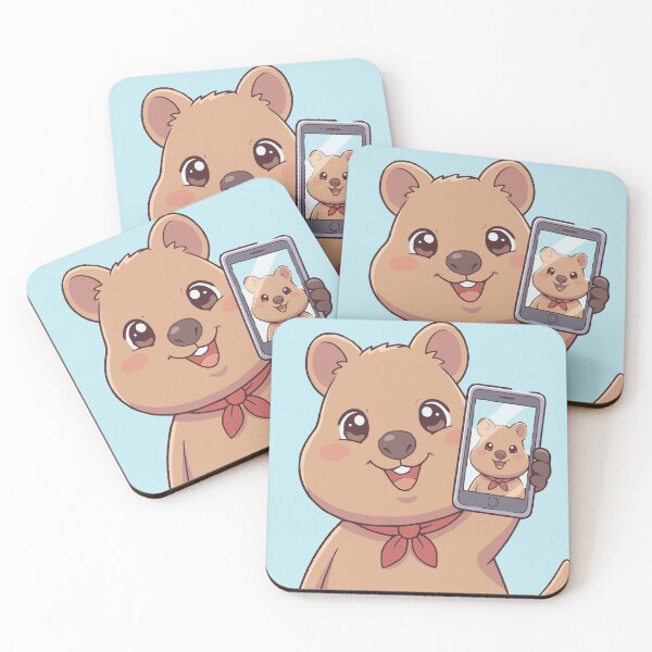 Item preview, Quokka Selfie Cartoon Cute Australian Marsupial designed and sold by AntiqueImages.