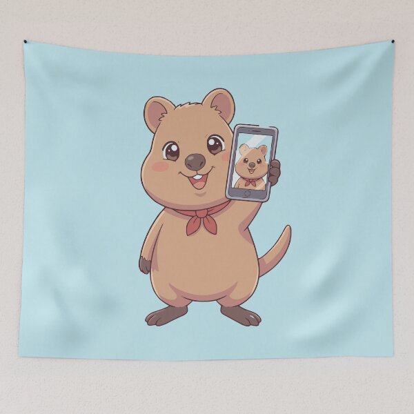 Item preview, Quokka Selfie Cartoon Cute Australian Marsupial designed and sold by AntiqueImages.