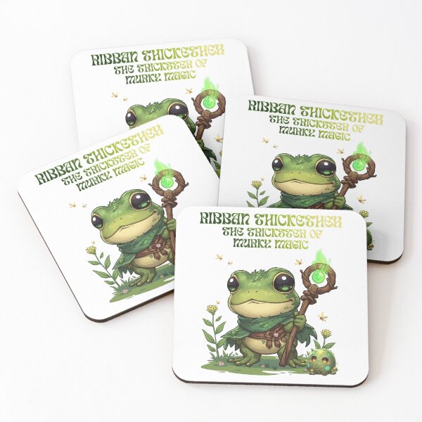 Item preview, Ribban Thickethex – The Trickster of Murky Magic | Enchanted Swamp Frog Mage Fantasy Art designed and sold by Monzora.