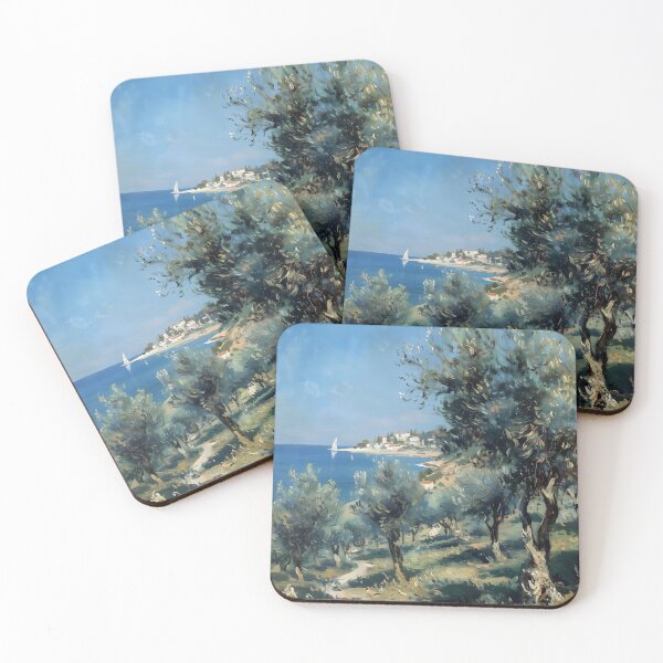 Item preview, Olive grove by the sea – Impressionistic Mediterranean landscape designed and sold by Karabooki.
