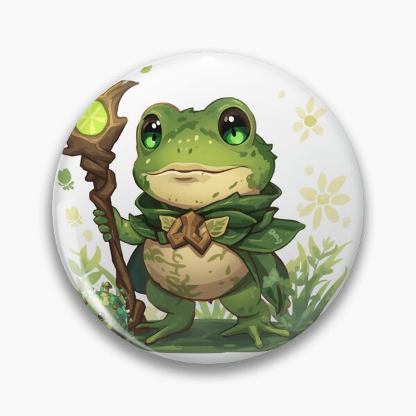 Item preview, Tibbi Mosswhisper – The Budding Marsh Apprentice | Enchanted Swamp Frog Mage Fantasy Art designed and sold by Monzora.